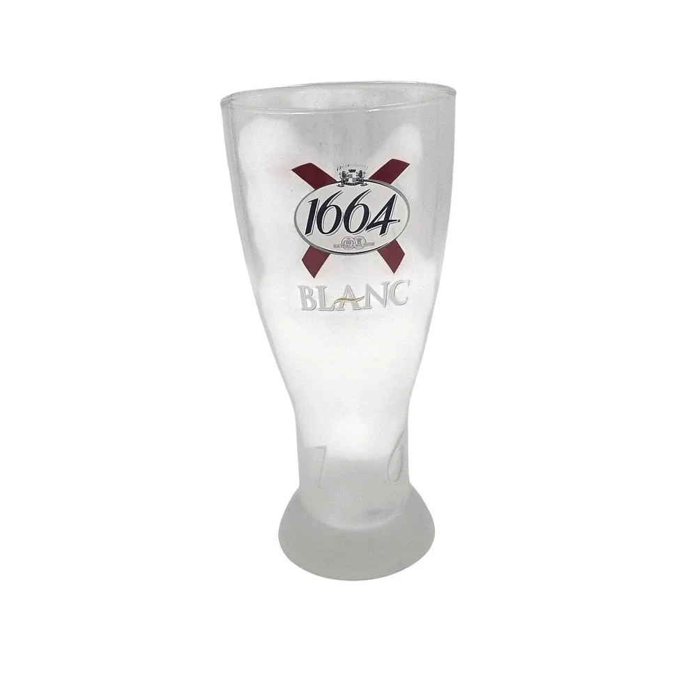 Kronenbourg 1664 Blanc Frosted Beer Glass 0.5L Pilsner Wheat Beer Barware O5‎